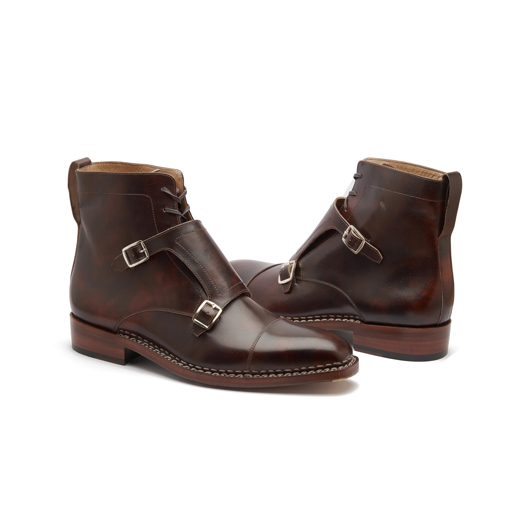 Knight, Double Monk Boot - Chestnut Museum Calf | Hand Welted New Age - Image 3