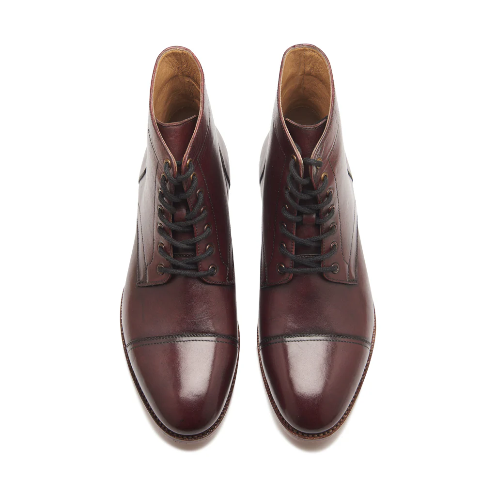 Henry, Goodyear Welted Cap toe Derby Boot - Bordeaux - Image 2