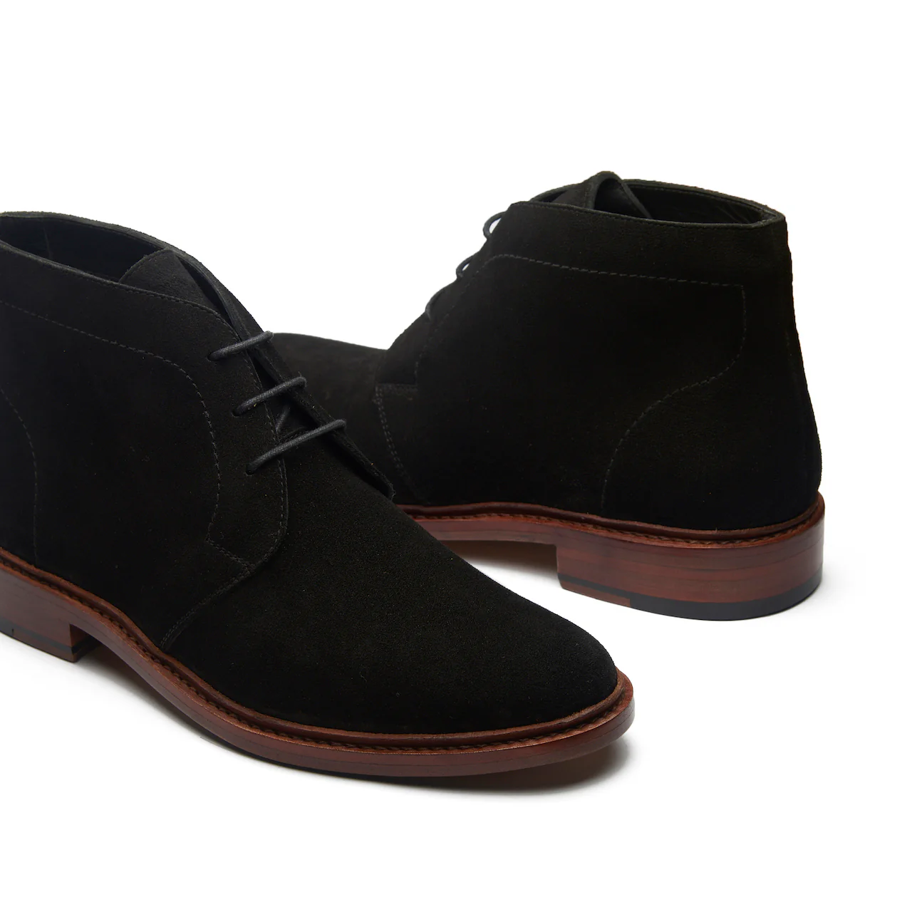 Lucas, Unlined Chukka Boot - Ox Reverse Black | Hand Welted Smart Casuals - Image 2